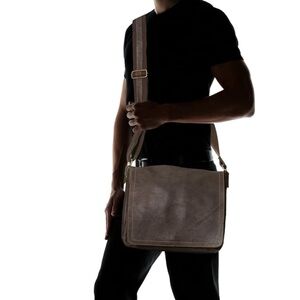 David King & Co. North South Laptop Messenger, brown  leather NEW